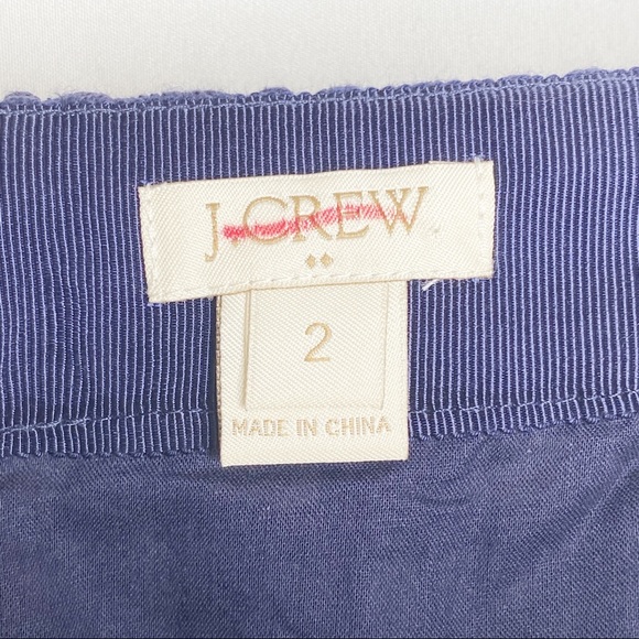 J. Crew Blue Eyelet Pencil Skirt Size 2 - Picture 3 of 6